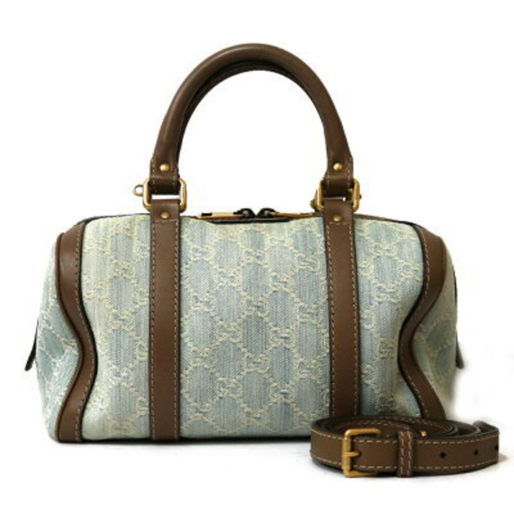 Gucci GG Denim Shoulder Bag Blue Boston